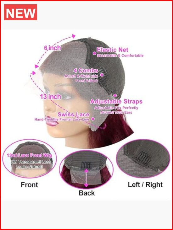 13x6 HD Lace Front Wig Human Hair Straight 30inch 180% Density Pre Plucked